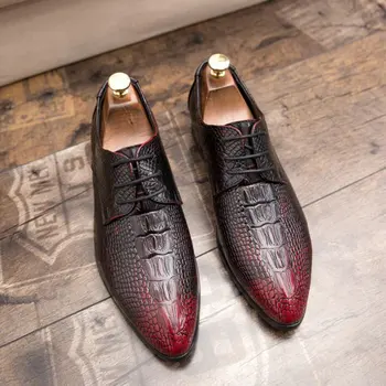 Vyrų Krokodilas modelio suknelė bateliai Vyrai Brogue oficialų batai, biuro socialinių dizaineris vestuvių batai A53-95