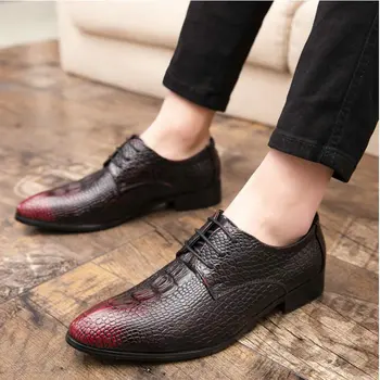Vyrų Krokodilas modelio suknelė bateliai Vyrai Brogue oficialų batai, biuro socialinių dizaineris vestuvių batai A53-95