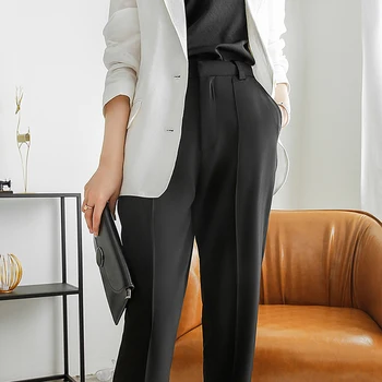 Naujas atvykimo korėjos stiliaus mados vasaros kelnės moterims office lady laukinių kulkšnies ilgio kelnės temperamentas paprastas tendencija haremo kelnės