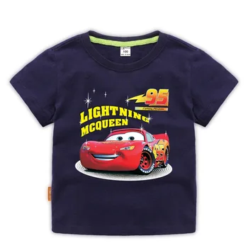 Naujas Disney McQueen Automobilių Medvilnės Vaikų Drabužių Cartoon Vaikų Vasaros trumparankoviai Berniukas marškinėliai Audinys Mielas marškinėliai 2020 m.