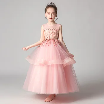 Elegantiškas Glitz Princesė Baby Girl Vakare Šalis Suknelė Mada Vaikams Drabužių Vestuvių Suknelė Vaikams Kalėdų Padėkos Suknelė