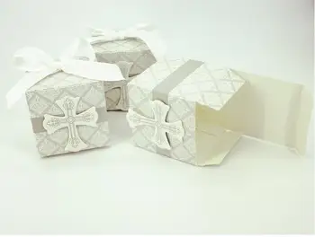 1000pcs/daug fedex greitas nemokamas pristatymas vestuves kryžiaus saldainių dėžutė popieriaus šokolado kirsti langą 5.3 cm*5.3 cm*5.4 cm
