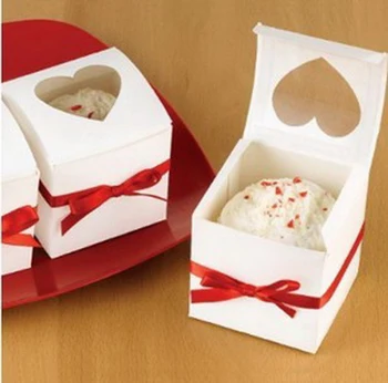 120pcs 6*6*6cm Vieną Cupcake Box Pakuotės Balto Popieriaus Torto Dėžės Ir Pakavimo Vestuves Džiaugtis Dovanos