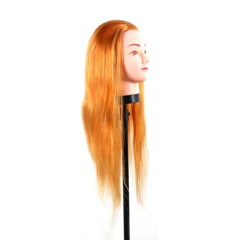1 Vnt Kirpyklos Praktikos Mokymo Šukuosenų Manekenas Lėlės Manekeno Galvą, Kol Žmogaus Plaukų Modelis Su Apkaba Aukso