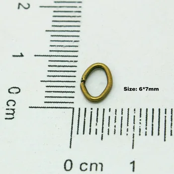 Karšto Mados Maždaug 200pcs/daug C Formos Ovalo Formos Atidaryti Šuolis Aukso Žiedus 6*7mm Papuošalai Išvados Dėl 