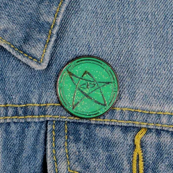 2019 naujas tamsiai žalios, apvalios ženklelis spalvos milteliai penkerių-pažymėjo žvaigždutė metalo emalio pin atvartas marškinėliai paprasta bižuterijos dovana