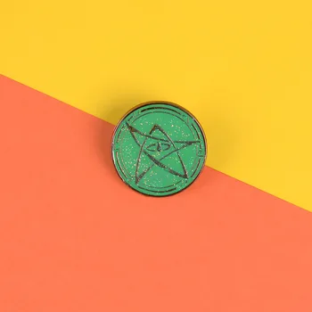 2019 naujas tamsiai žalios, apvalios ženklelis spalvos milteliai penkerių-pažymėjo žvaigždutė metalo emalio pin atvartas marškinėliai paprasta bižuterijos dovana