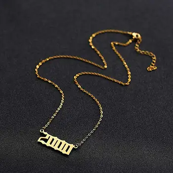 Gotikinio šrifto skaitmeninis karoliai Senosios anglų skaitmeninis necklace1980tu2019 Karoliai Gotikos Data Karoliai