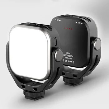 VL66 Pritemdomi 360 Laipsnių Kampu Reguliuojama Live Transliacijos Kamera, LED Vaizdo Šviesos, C Tipo Greito Įkrovimo Universal Foto Studija