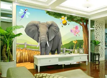 3D tapetai užsakymą 3d sienų freskomis wallpaper Hd 3 d gyvūnų TV nustatymas siena pasaulio vaikų 3d kambarį sienų dekoras