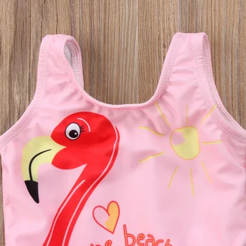Mielas Vaikas Baby Girl Swan Bikini Maudymosi Kostiumėlį, Maudymosi Kostiumėliai, Flamingo Plaukimo Kostiumas Paplūdimio Drabužiai