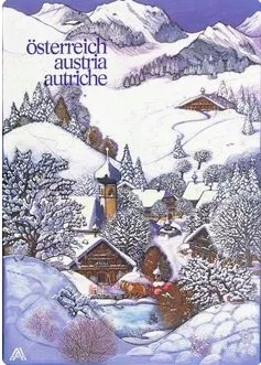 Žiemą, Mieste, Austrija Turizmo Kelionių Klasikinis Retro Plakato Drobės Tapybos Sienos 