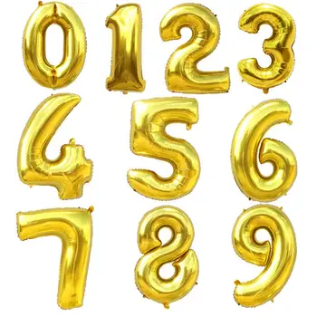 16 colių kolbų apdailos gimtadienio Nummer Folie Helio Ballonnen Verjaardagsfeestje Viering decoratie Aliuminio folija ballon 8Z