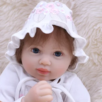 50cm Minkšta Šluoste, Kūno Tikroviška Bamblys mergytę su Pliušinis Žaislas ir Mielas Skrybėlę Drabužius Silikono Reborn Baby Lėlės