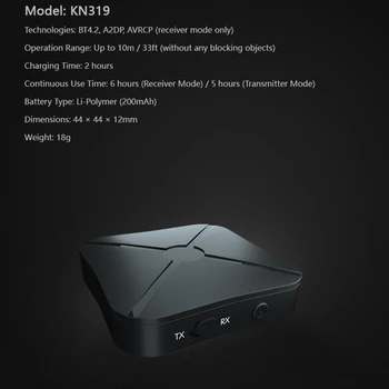 Bluetooth 5.0 o Imtuvas Siųstuvas 3.5 mm AUX jungtis, USB Stereo Muzikos Belaidžio o Adapteris TELEVIZIJA PC Automobilių Ausinių