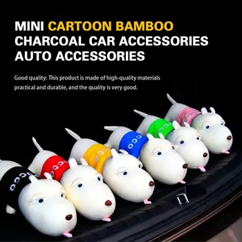 23CM mini animacinių filmų bambuko anglis Mini Animacinių filmų Bambuko Anglis atsitiktinių spalvų medžio anglies maišelį, automobilių dekoravimas ornamentais, auto reikmenys