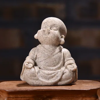 Kinijos Tailandas Maitrėjos Budos Statulėlės Mielas Vienuolis Statula Smiltainio Amatų Puikus Statulėlės Ornamentu Namų Dekoro Dovana Amatų