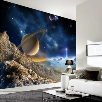 Beibehang Asmeninį Tapetai, 3D Stereo Visatos Galaxy Star Freska Sienos Tapetai Kambarį, TV Foną, 3d tapetai