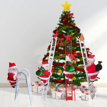 Kalėdų Kabo Dekoro Santa Claus Elektros Lipti Laiptais Kabinti Lėlės, Žaislai, Kalėdų Eglutė įrengimas KARŠTO