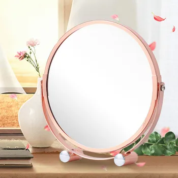 Šiuolaikinės asmenybės rose gold storio nepadengti stalinis veidrodis princesė veidrodis nešiojamų padažu dvipusis grožio veidrodis LX102907