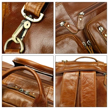 WESTAL vyriški natūralios odos krepšys vyrų portfelis odos nešiojamas krepšys office krepšys vyrų daugiafunkcį odos duffle bag vyrams