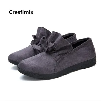 Cresfimix zapatos de mujer moterų mielas lengvas šokių butas batai panele laisvalaikio namuose šlepetės kietas juoda gatvės mokasīni, a3561