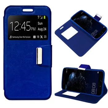 Kietas®-Sklandžiai mėlyna Huawei P10 Plus Flip Cover Atveju-Knygos Viršelio lango Turėtojas