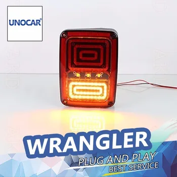 UNOCAR Optikos už Wrangler Užpakaliniai Žibintai 2007-2018 Wrangler LED Uodegos Šviesos diodų (LED Galinis Žibintas DRL, Stabdžių Parkas Signalas