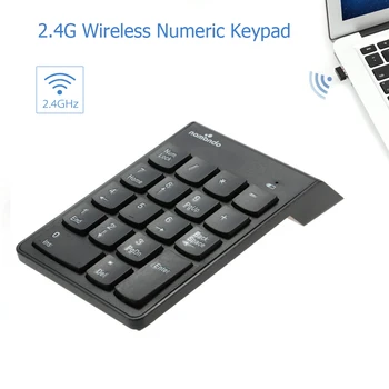 2.4 G USB Belaidę Klaviatūrą, Skaičių Pad Skaičių Klaviatūros 18 Klavišus Mini Skaitmeninę Klaviatūrą 