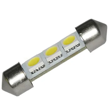 JX-LCLYL 10vnt 36mm 3 5050 SMD LED Automobilio Salono Girlianda Dome Šviesos Lempos Lemputė Balta