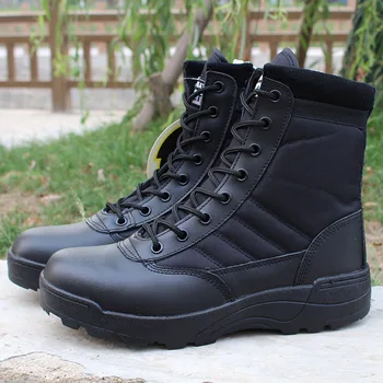 2020 Vyrai Dykuma Taktinis karo Boots Mens Darbo Safty Batai SWAT Armija Įkrovos Zapatos Auliukiniai suvarstomi Batai Kovoti su L410