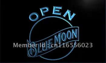 LA052 - Blue Moon ATIDARYTI Alaus Baras LED Neon Light Pasirašyti namų dekoro amatai