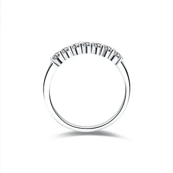 Kietojo 750 Balto Aukso Septynių Akmenų Juosta Patrauklūs Sintetinių Deimantų Vestuvinis Žiedas Puikus Nuotakos Papuošalai