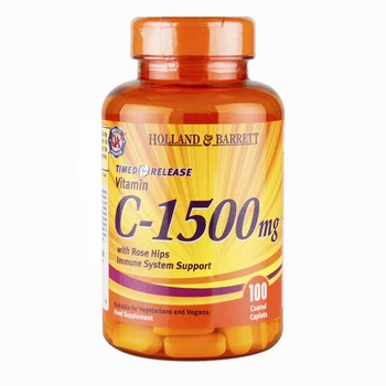 Nemokamas pristatymas Vitaminas C-1500 mg 100 vnt Su erškėtuogės, Imuninės Sistemos Palaikymas