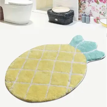 Ananasų vonios kambarys, tualetas kilimų kilimėlis švarus antibakterinis neslidžia vienintelis skalbti mados malonus populiarus apdailos augalų Geltona