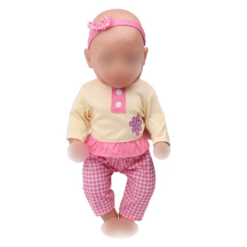 Lėlės drabužių Cute lėlės kostiumas + lankelis tinka 43 cm baby doll ir 18 colių Mergina lėlės priedai f553