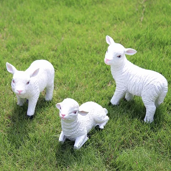 Sielovados Modeliavimas Gyvūnų ornamentais Dervos Avių Apdailos Amatų Mielas Zodiako Avių Meno Lauko Gėlių Sodas Statula Baldai