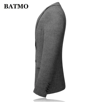 BATMO 2019 naują atvykimo rudenį aukštos kokybės atsitiktinis pledas švarkas vyrams,vyriški laisvalaikio pilkas striukes,1601