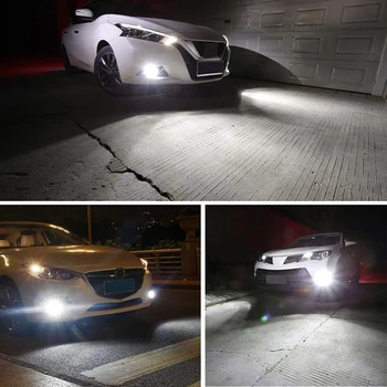 2x H3 LED Rūko Žibintas LED Automobilio Lemputes 4014 DRL Auto Dieniniai Išorės Šviesos Dieną Vairuoti Transporto priemonės White Ice Blue Car styling