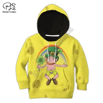 Vaikas Laimingas, St Patrick 3d atspausdintas Hoodies vaikai Puloveris Palaidinukė Tracksuit striukę, sportinius marškinėlius, Helovyno Cosplay berniukas