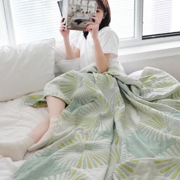 Japonija Stiliaus Dryžuota Antklode gėlių Mesti Antklodę už Npp Sofa-lova, TV Kelionių Vasaros Antklodė Aukštos Kokybės Minkštas Rankšluostis Vieną du kartus