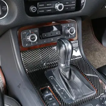 Švelnus Anglies Pluošto 3D Lipdukas Center Control Panel Peleninę Lauke Padengti Apdaila, Interjero Aksesuarai Volkswagen Touareg 2011-2018