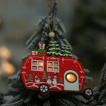 LED Šviesos Kalėdų Eglutė Žvaigždė Automobilių Medinis Pakabas, Papuošalai, Papuošalai Amatai 