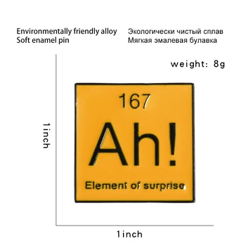 Periodinės Elementų Lentelės Pin Meme Ah Um Mokslo Chemijos Emalio prisegti Ženkliukai Sagės Džinsinio liemenes Palaidinė Kuprinė Priedai