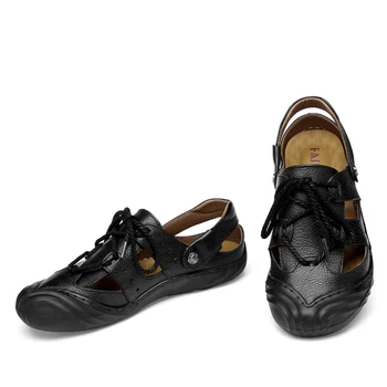 Vasarą odos vyriški sandalai vyriški batai suaugusiųjų atsitiktinis klasikinis paplūdimio avarijos vyriški batai lengva nešioti
