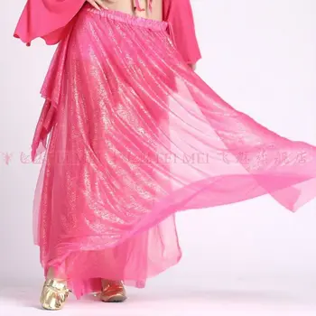 Pilvo šokis-ilgi sijonai, indijos šilko skirtt Moterų Pilvo šokio kostiumas suknelė įdegio šilko ausies sijonas