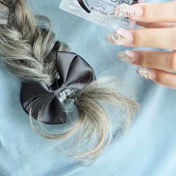 Invisibobble BOWTIQUE Hepbum juoda Bowknot su slim Spiralės Plaukų Žiedas Retro elegantiškas heardress šukuosena dizaino nerijos hairrope