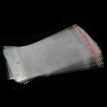 Naujas 100 vnt. /Daug 7*17,5 cm Baltos spalvos skaidraus Plastiko OPP Krepšiai Papuošalai Pakavimo Lipni Sandarinimo PDC01-05CL