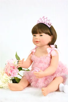 22 Colių Bebe Reborn baby Doll Visą Silikono Vinilo atgimsta mergina lėlės Realus naujagimio Žaislas, Lėlė Vaikų Dienos Dovanos