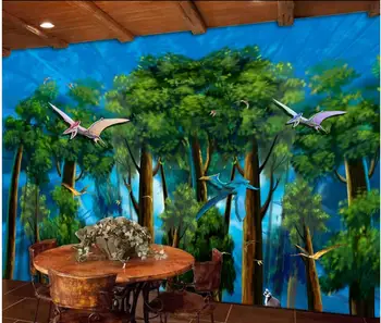 Custom freskos ant sienų, 3d foto tapetai Dream miško pterodactyl vaikų kambarį, namų dekoro tapetų sienos, 3 d ritininis